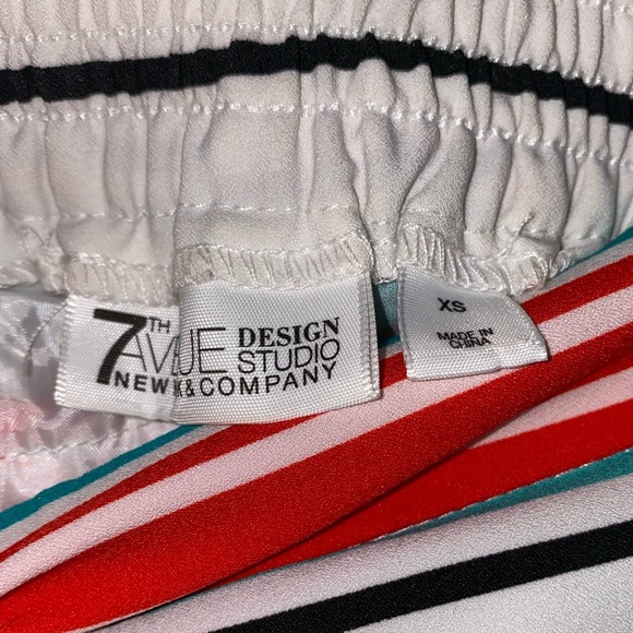 new york & company 7th avenue multicolored striped wide leg trousers - Picture 4 of 4